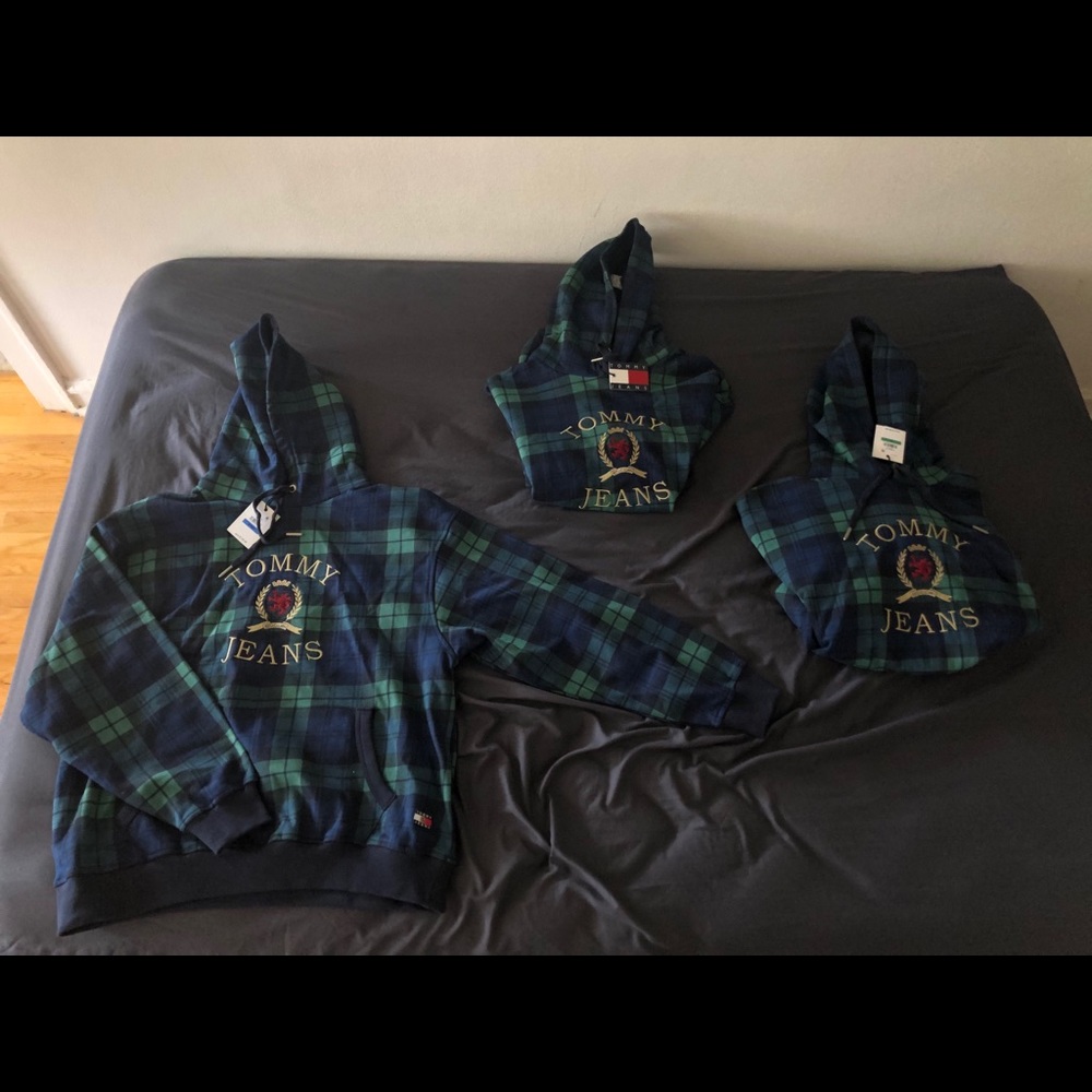 Men's Tommy Jeans Crest Plaid Hoodie L & XL